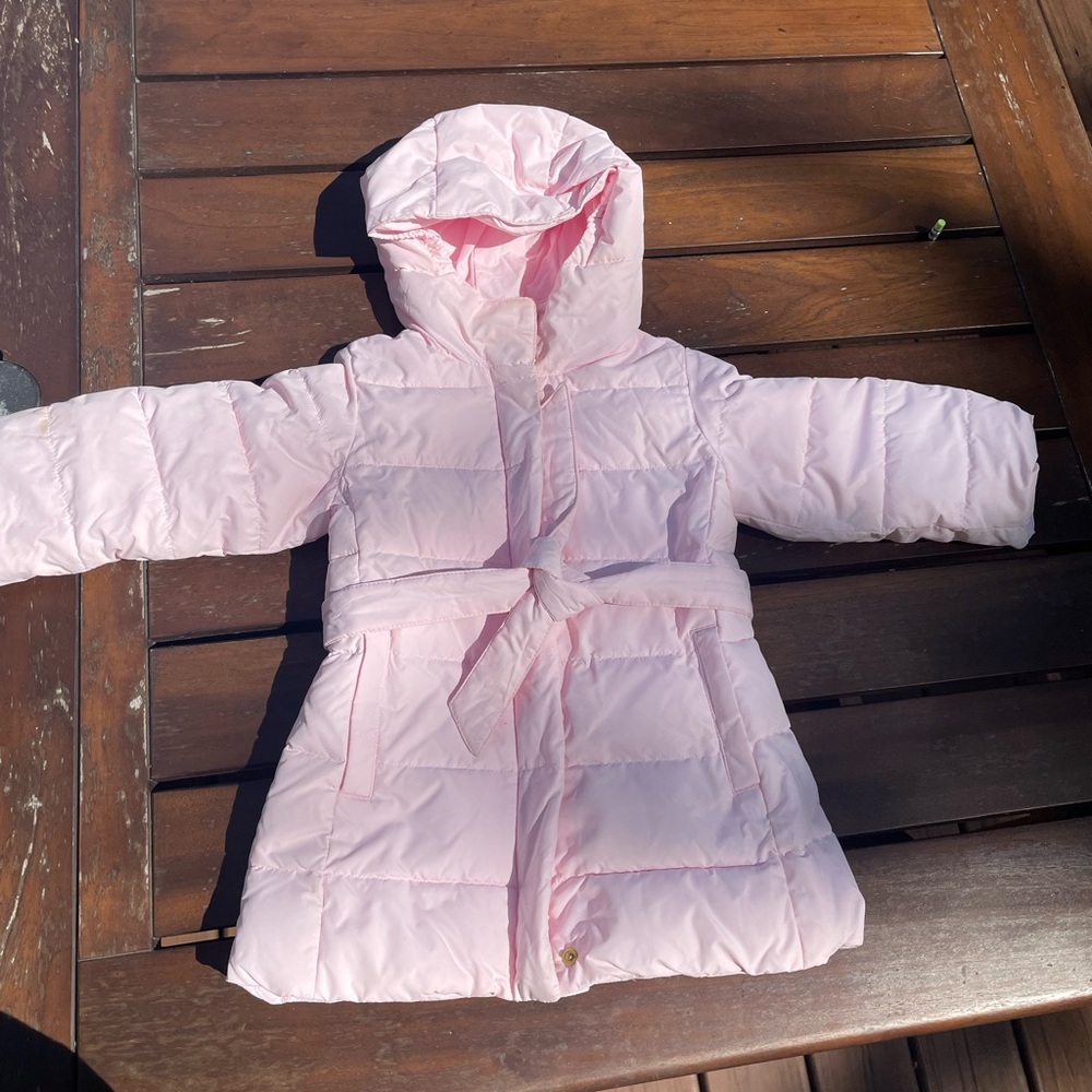 Crewcuts Light Pink Quilted Hooded Puffer with Snap Buttons 2T